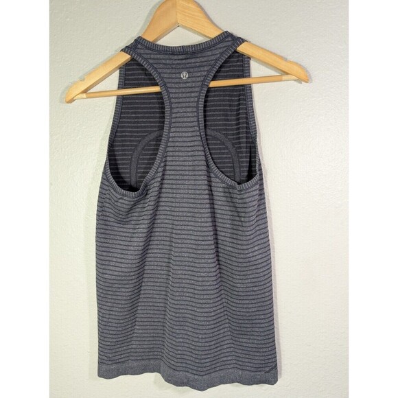 Lululemon Run Swiftly Tech Tank Rugby Stripe Black Grape Size 6 - Picture 3 of 8
